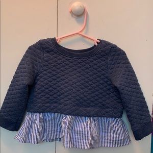 Toddler girls blue 2 layer shirt